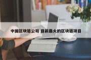 中国区块链公司 目前最火的区块链项目